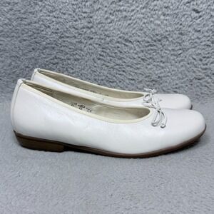 Waldlaufer Ballerina Womens Size 9.5 Wide Slip On Ballet Flats White Leather